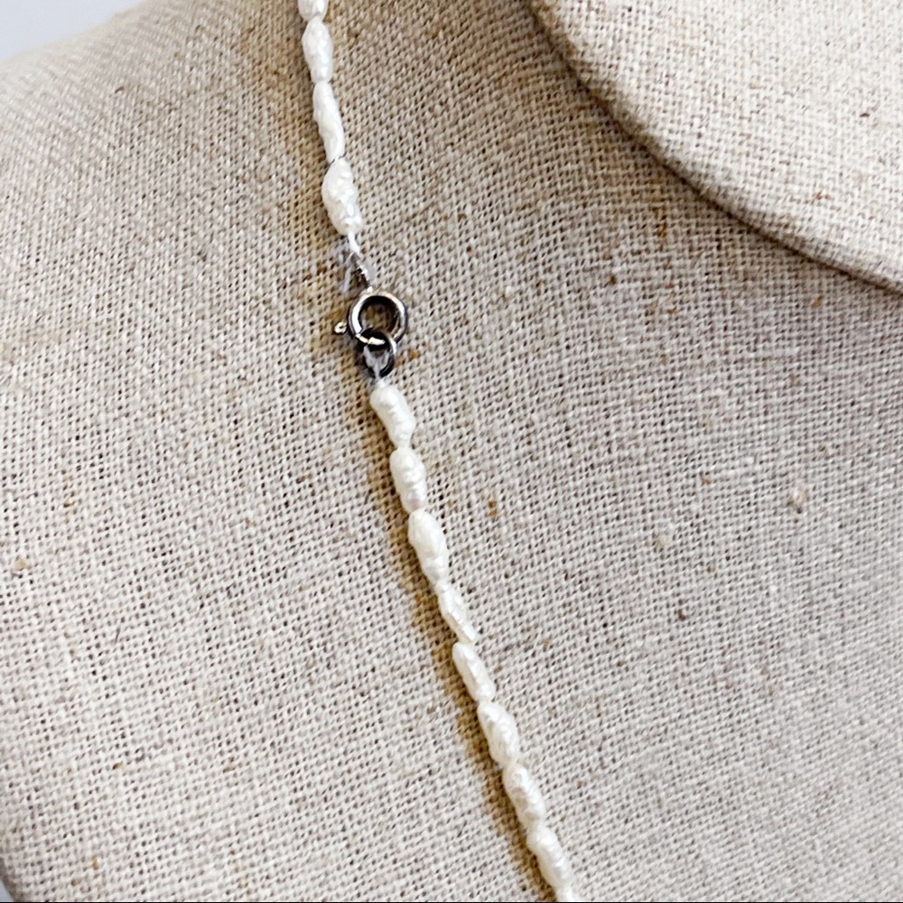 Vintage Rice Pearl Delicate Strand Necklace 925 - Picture 6 of 10